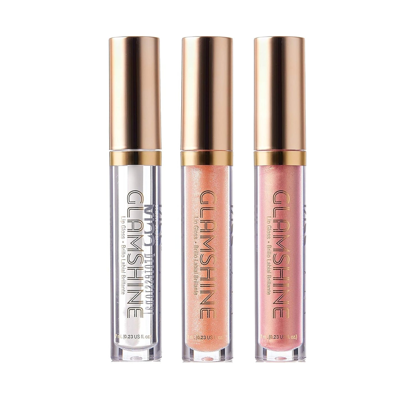 Glam Shine Vita Lip Gloss (3 PACK, Clear, Virgin, Sunset)