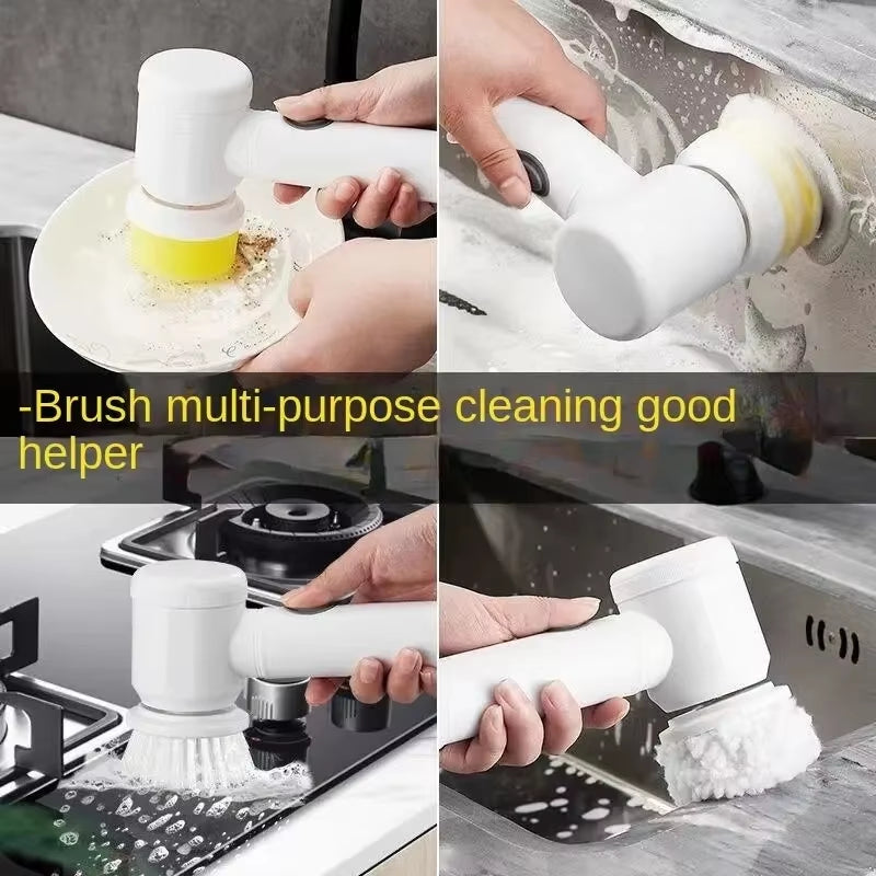 2024 New Electric Spin Scrubber,Bathroom Cleaning Brush Power Scrubber with 5 Replaceable Brush Heads, Electric Cleaning Brush