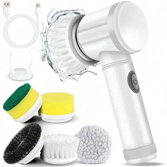 2024 New Electric Spin Scrubber,Bathroom Cleaning Brush Power Scrubber with 5 Replaceable Brush Heads, Electric Cleaning Brush