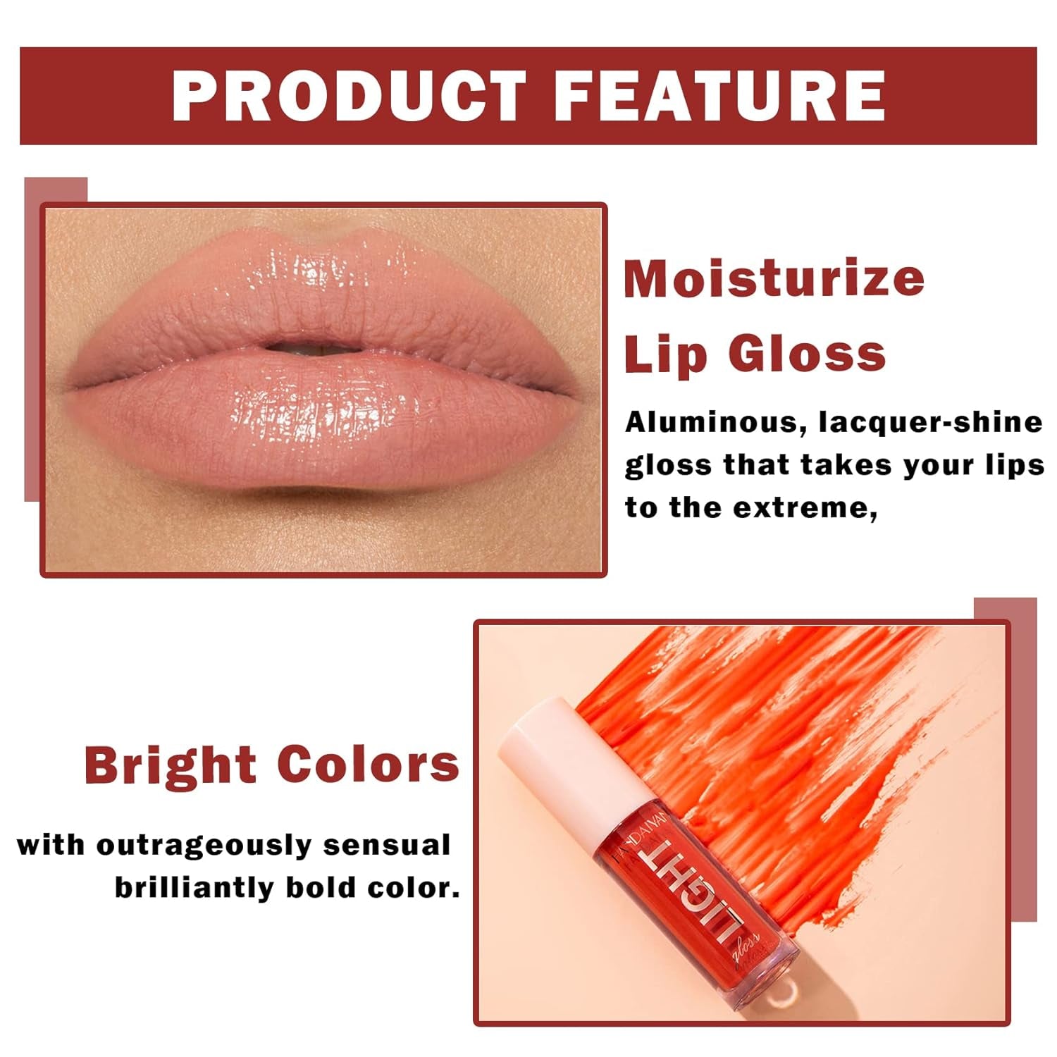 6PCS Nude Lip Gloss Set Shine Glossy Plumping Clear Non-Sticky Matte Liquid Nude Lipstick Lip Stain Set A