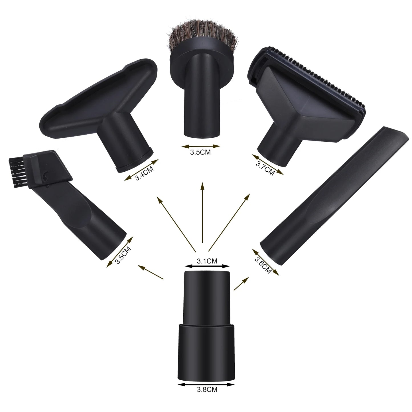 5 Pcs Vacuum Attachments,Universal Vacuum Cleaner Attachments Crevice Tool,Double Head Vacuum Nozzle with Adapter for 31Mm and 35Mm